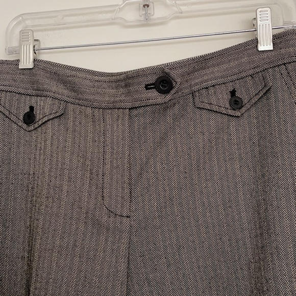 Vintage wide leg herringbone short cropped pants culottes - Picture 5 of 11